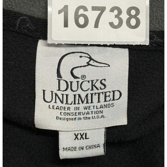 Ducks Unlimited Jacket Mens XXL Black Gray Fleece Full Zip Lightweight Hunting - Picture 10 of 10